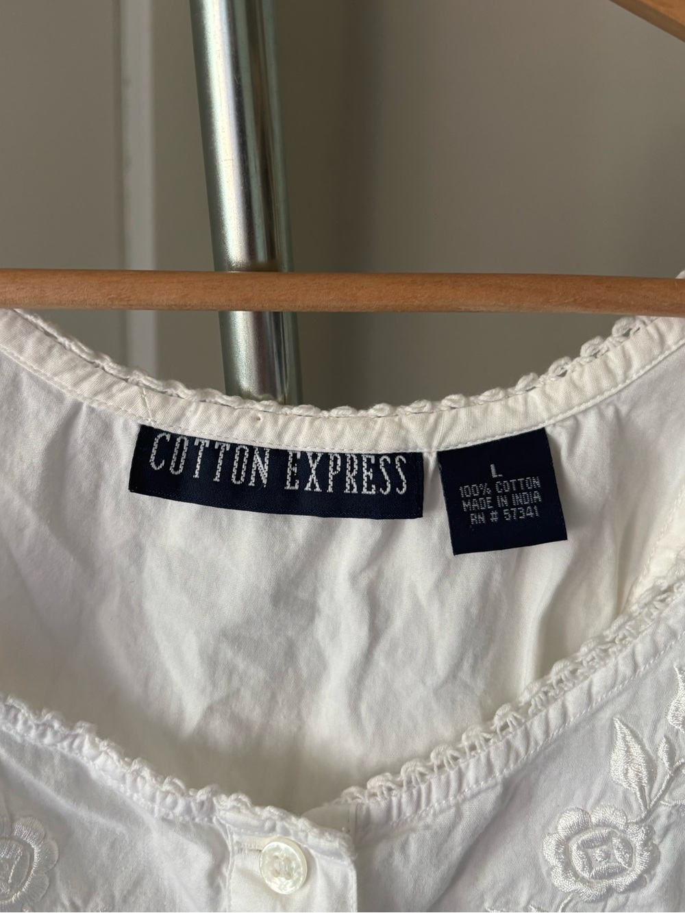 Cotton Express White Embroidered Crop Corset Back Vest Tank Sz Large - Picture 2 of 6